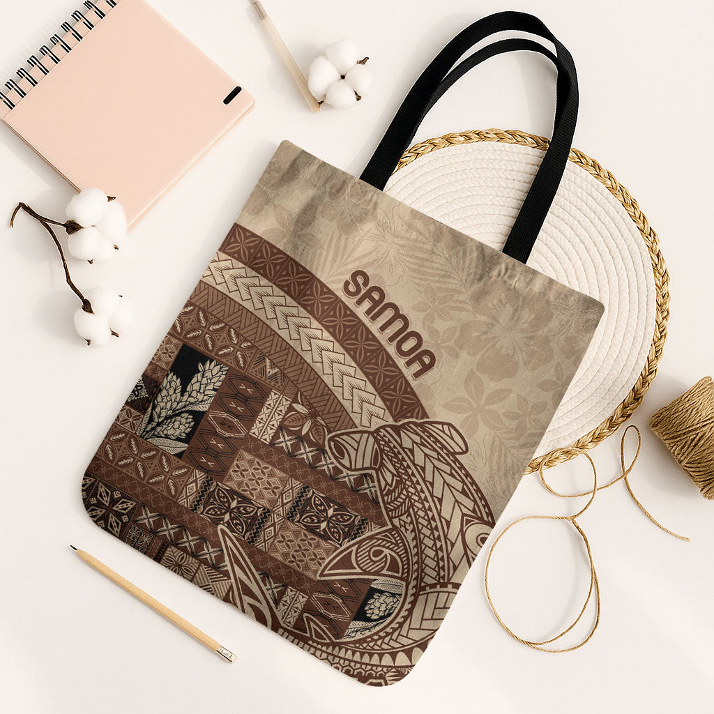 Samoa Mamanu Siapo Mocha Tote Bag Tatau Malie