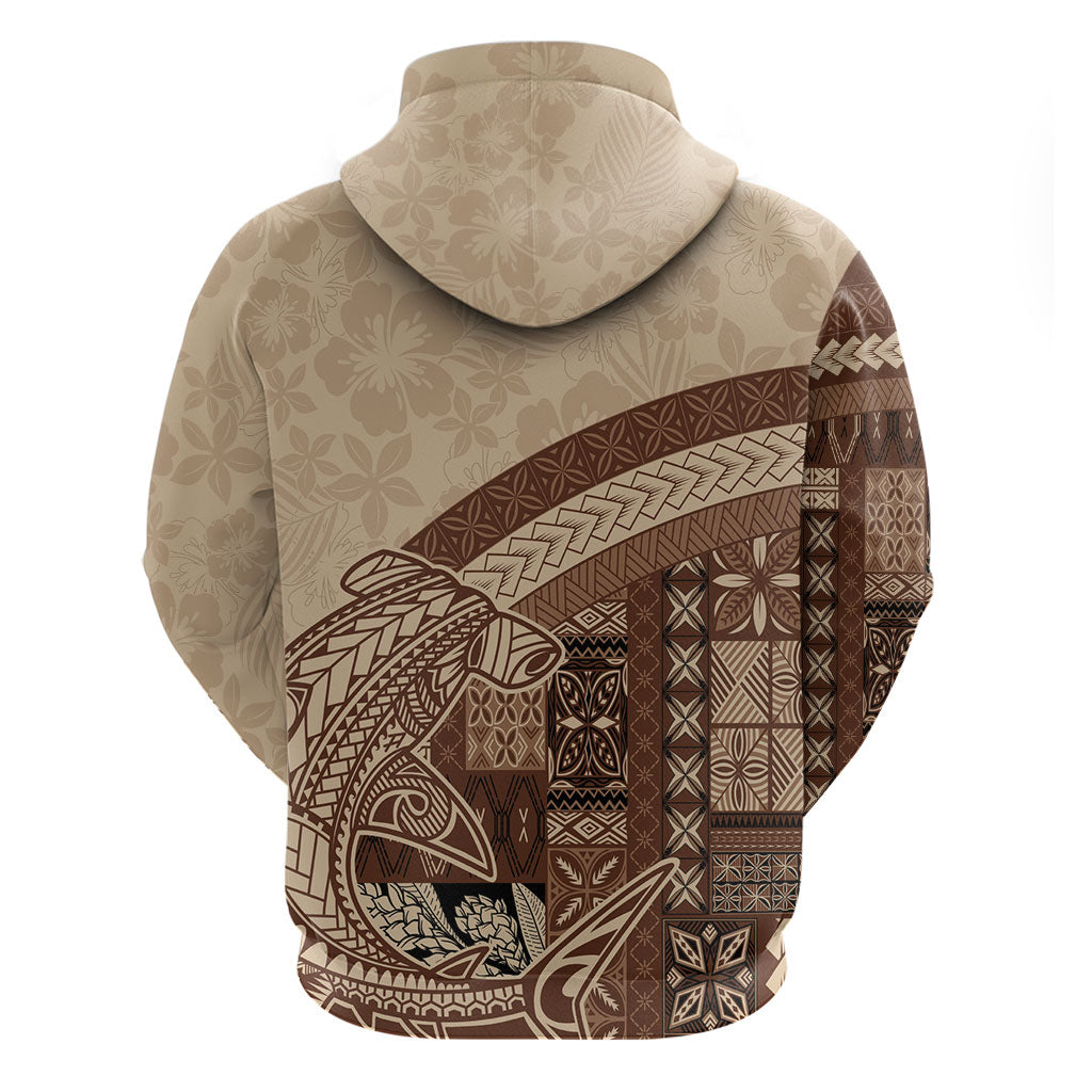 Samoa Mamanu Siapo Mocha Zip Hoodie Tatau Malie