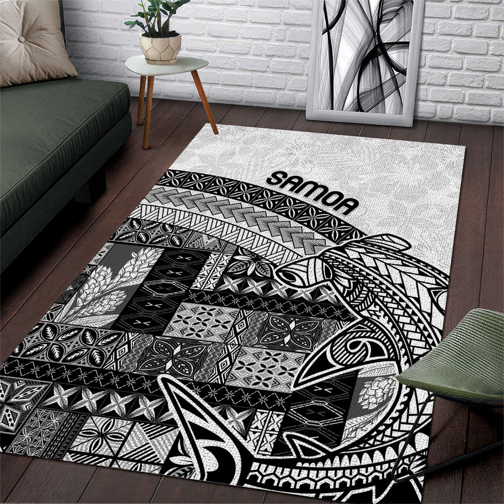 Samoa Mamanu Siapo Classic Black Area Rug Tatau Malie