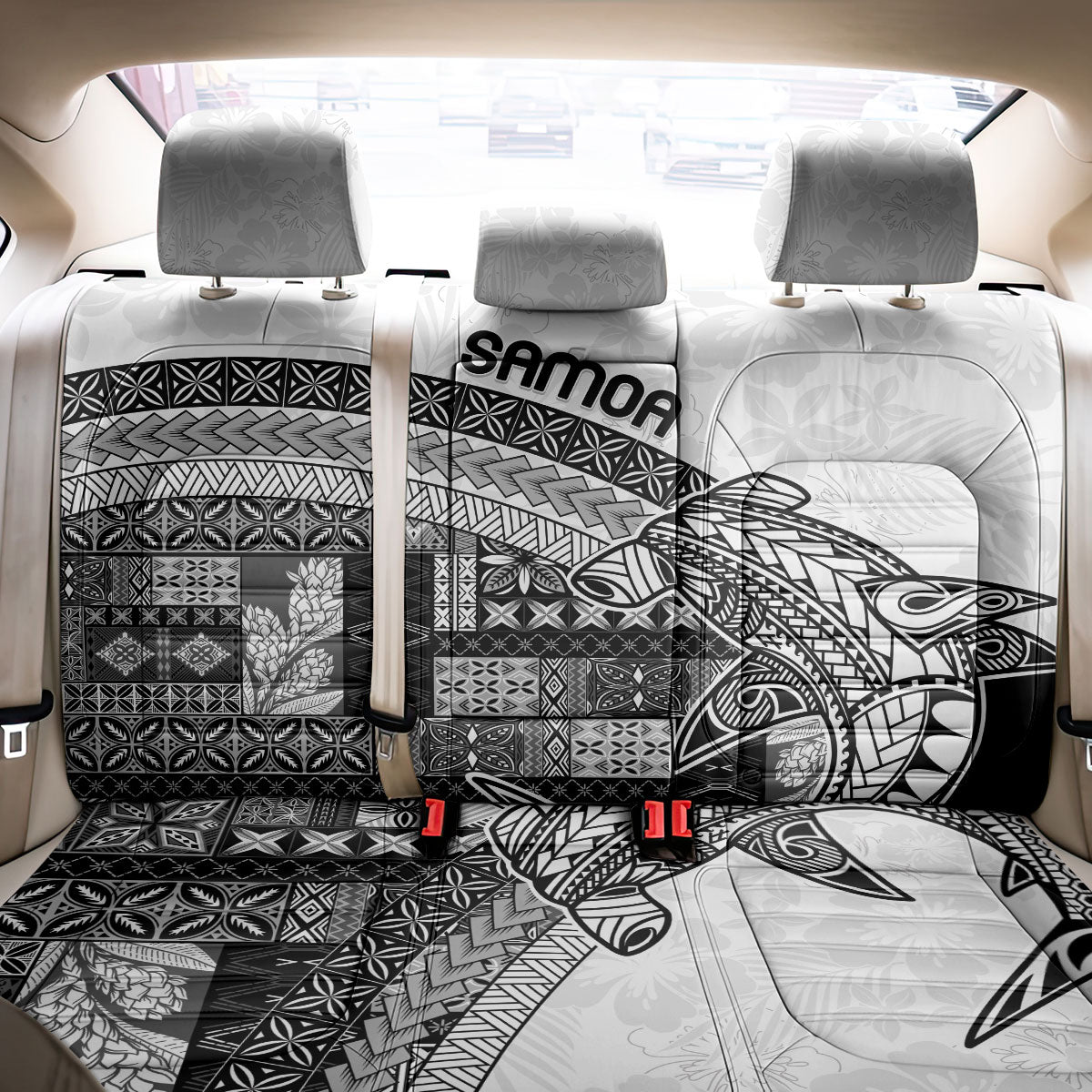 Samoa Mamanu Siapo Classic Black Back Car Seat Cover Tatau Malie