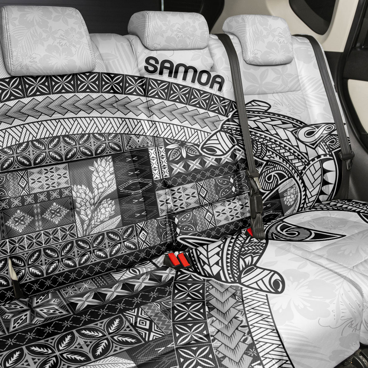Samoa Mamanu Siapo Classic Black Back Car Seat Cover Tatau Malie
