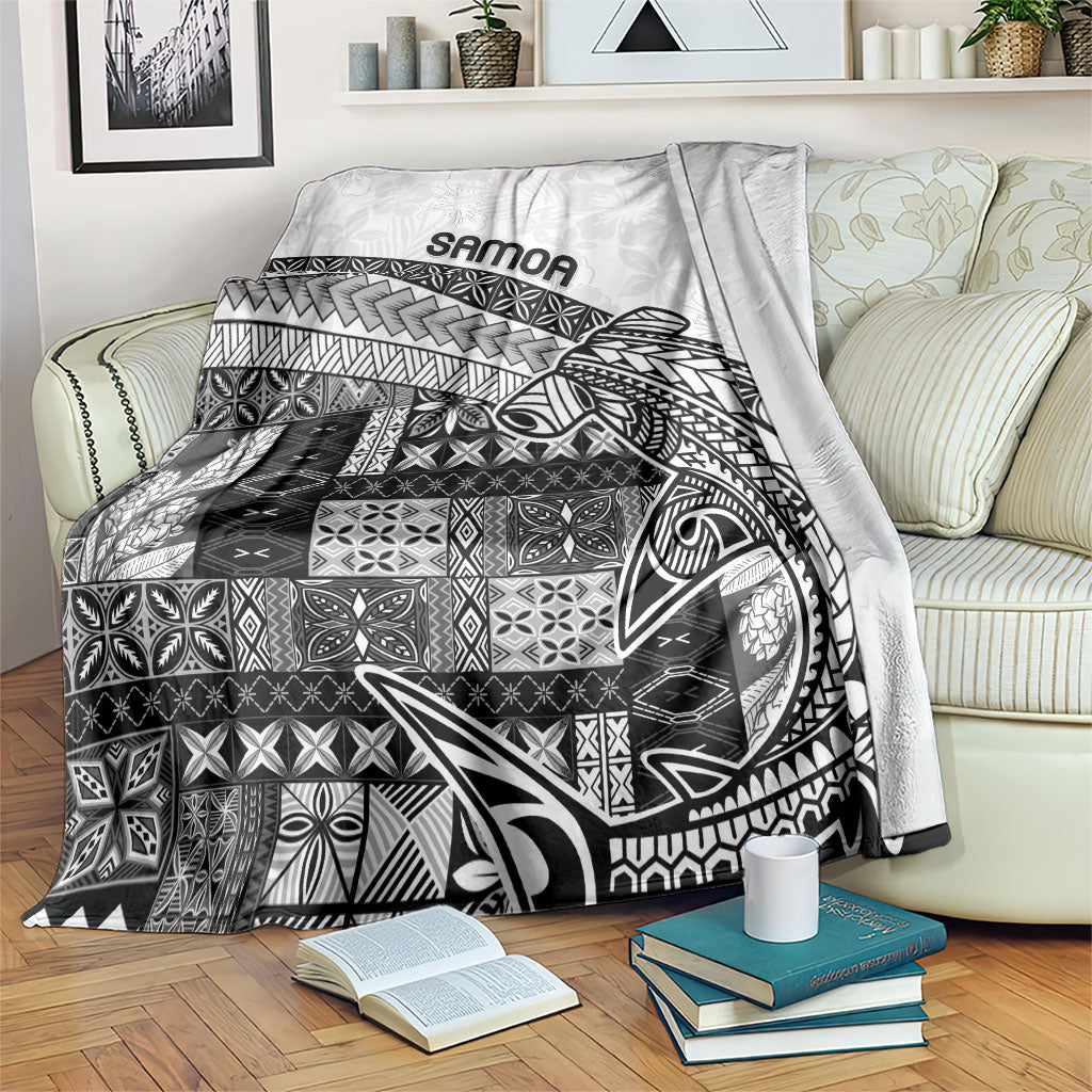 Samoa Mamanu Siapo Classic Black Blanket Tatau Malie LT7 Black - Polynesian Pride