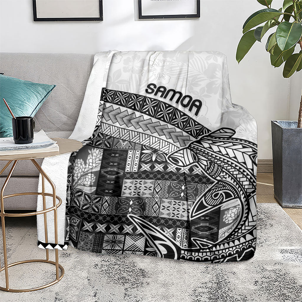 Samoa Mamanu Siapo Classic Black Blanket Tatau Malie