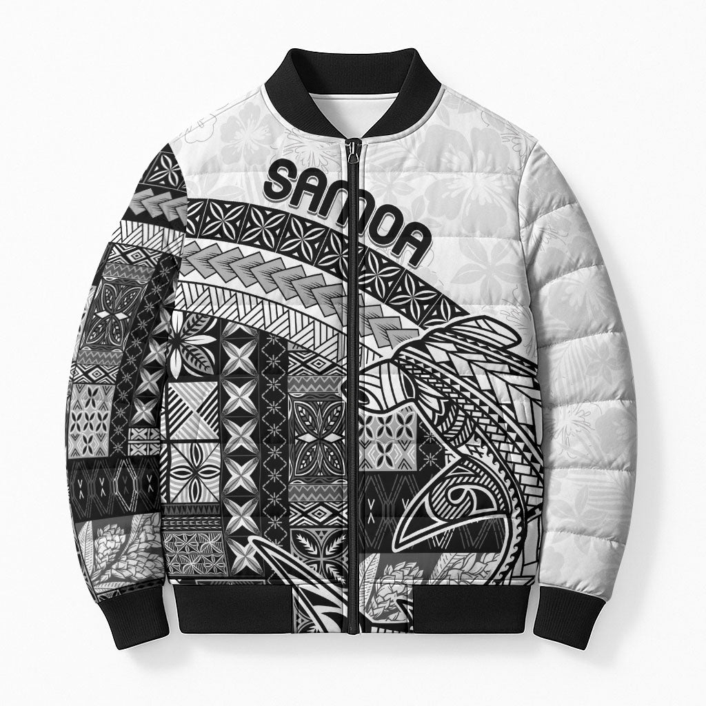 Samoa Mamanu Siapo Classic Black Bomber Puffer Jacket Tatau Malie