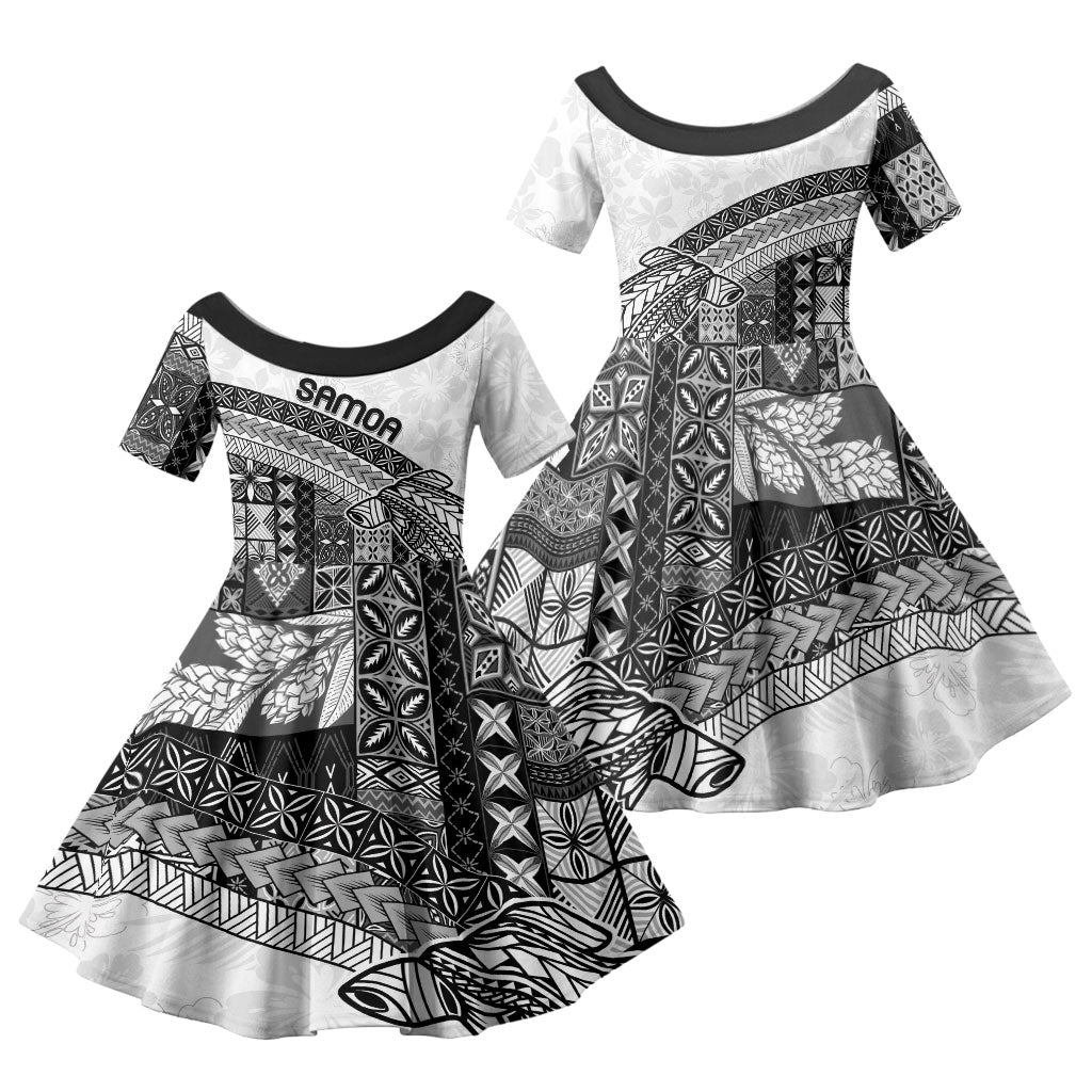 Samoa Mamanu Siapo Classic Black Family Matching Tank Maxi Dress and Hawaiian Shirt Tatau Malie