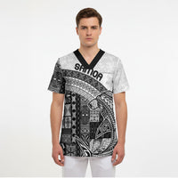 Samoa Mamanu Siapo Classic Black Scrub Top Tatau Malie