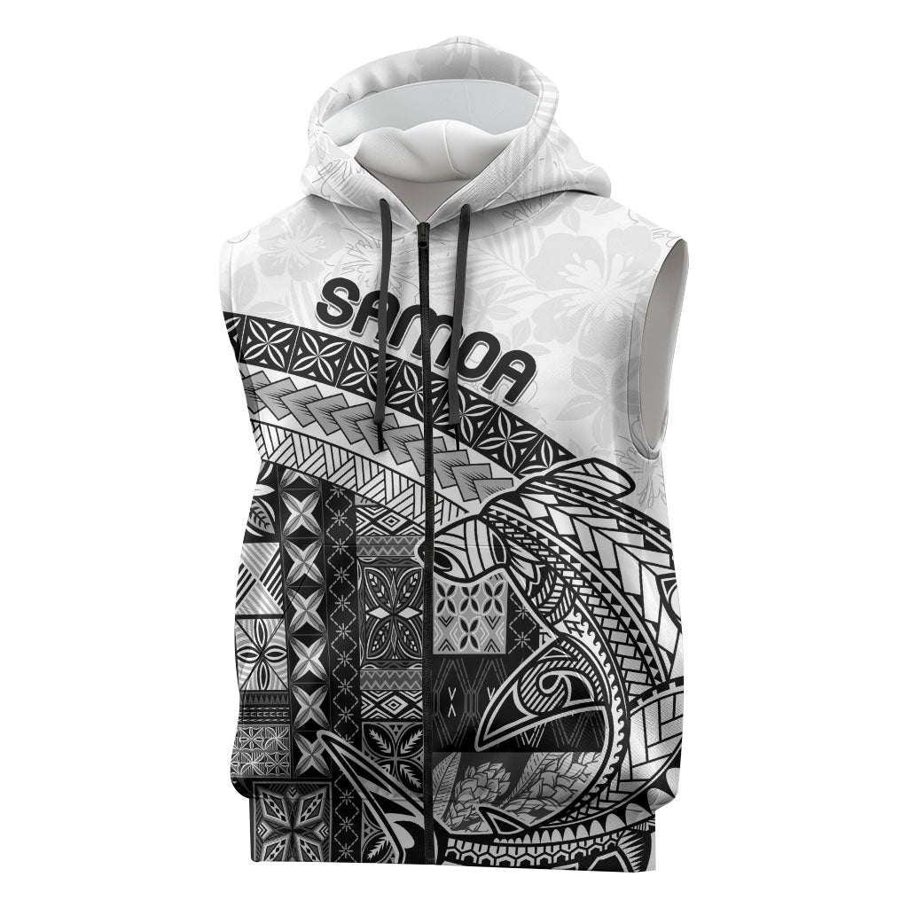 Samoa Mamanu Siapo Classic Black Sleeveless Zip Hoodie Tatau Malie