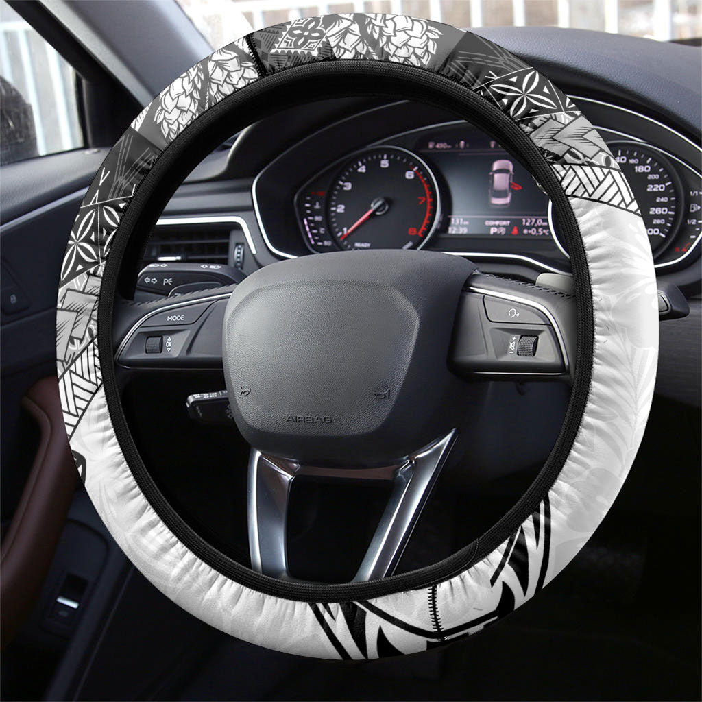 Samoa Mamanu Siapo Classic Black Steering Wheel Cover Tatau Malie