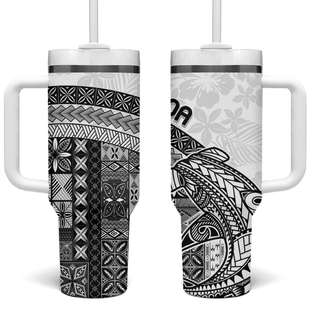 Samoa Mamanu Siapo Classic Black Tumbler With Handle Tatau Malie