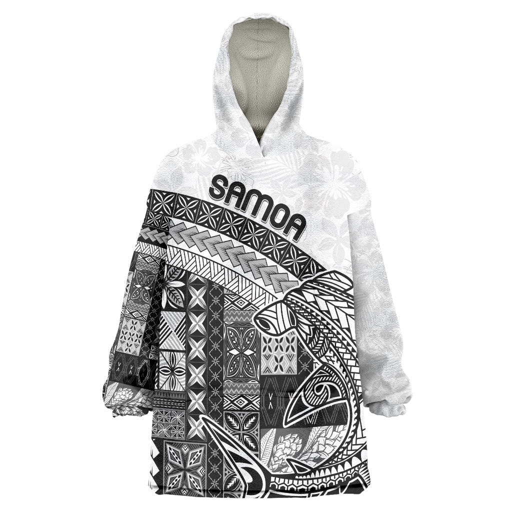 Samoa Mamanu Siapo Classic Black Wearable Blanket Hoodie Tatau Malie