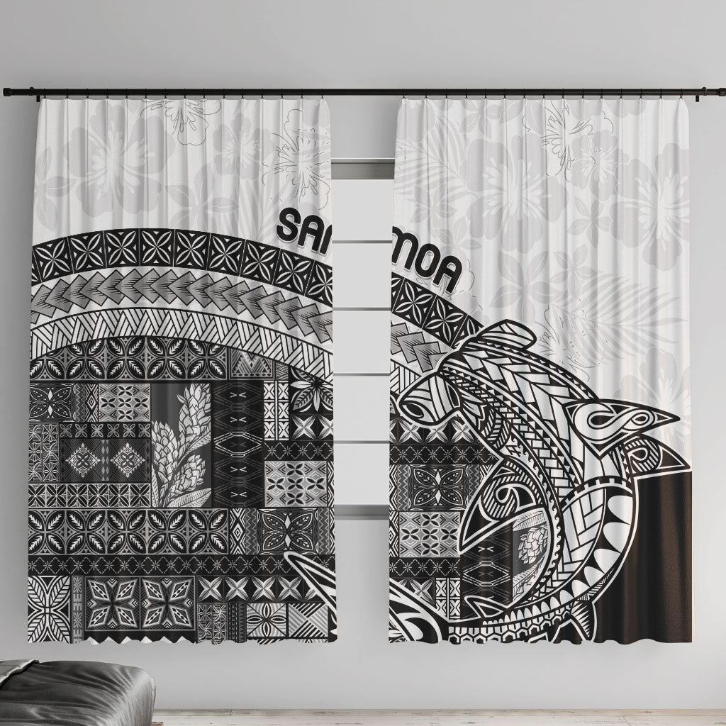 Samoa Mamanu Siapo Classic Black Window Curtain Tatau Malie