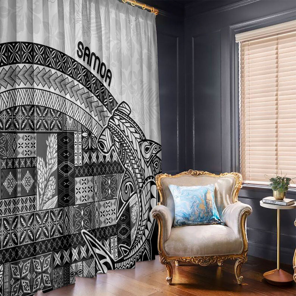 Samoa Mamanu Siapo Classic Black Window Curtain Tatau Malie