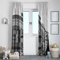 Samoa Mamanu Siapo Classic Black Window Curtain Tatau Malie