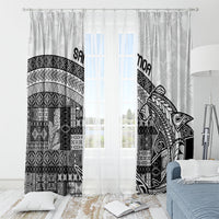 Samoa Mamanu Siapo Classic Black Window Curtain Tatau Malie