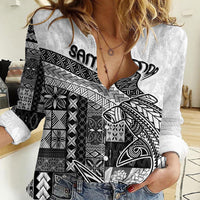 Samoa Mamanu Siapo Classic Black Women Casual Shirt Tatau Malie