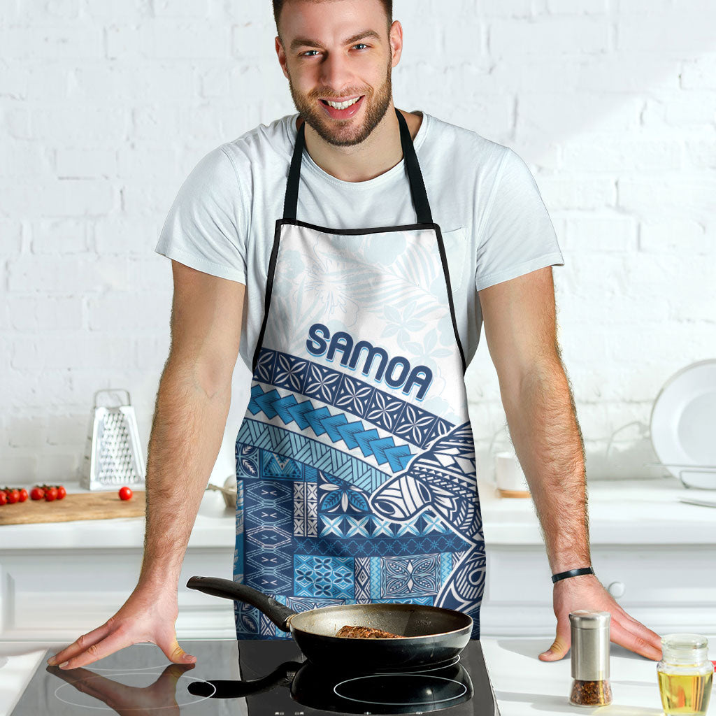 Samoa Mamanu Siapo Royal Blue Apron Tatau Malie