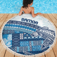 Samoa Mamanu Siapo Royal Blue Beach Blanket Tatau Malie