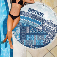 Samoa Mamanu Siapo Royal Blue Beach Blanket Tatau Malie