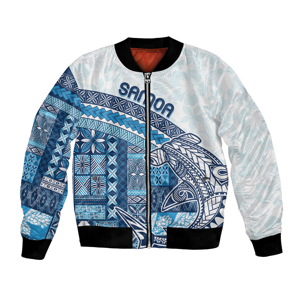 Samoa Mamanu Siapo Royal Blue Bomber Jacket Tatau Malie