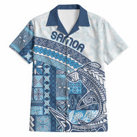 Samoa Mamanu Siapo Royal Blue Hawaiian Shirt Tatau Malie