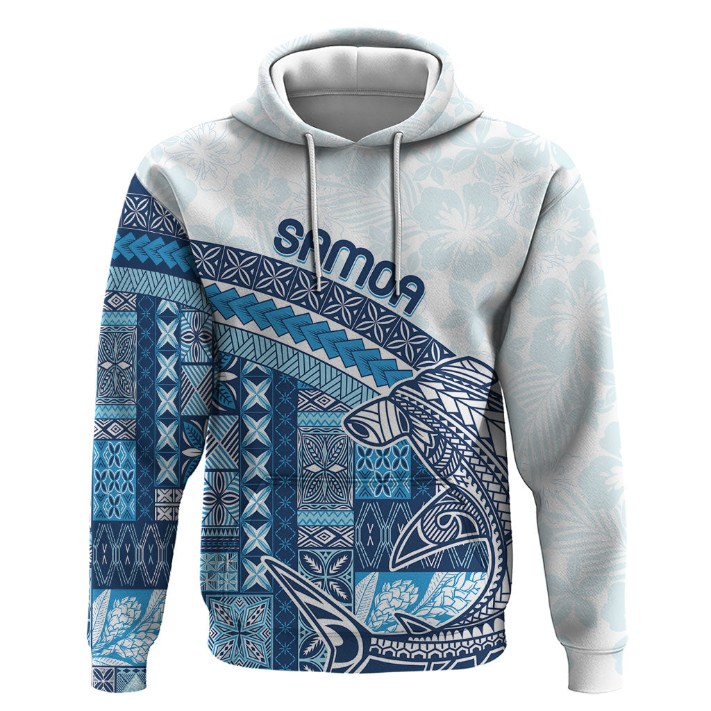 Samoa Mamanu Siapo Royal Blue Hoodie Tatau Malie