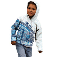 Samoa Mamanu Siapo Royal Blue Kid Hoodie Tatau Malie