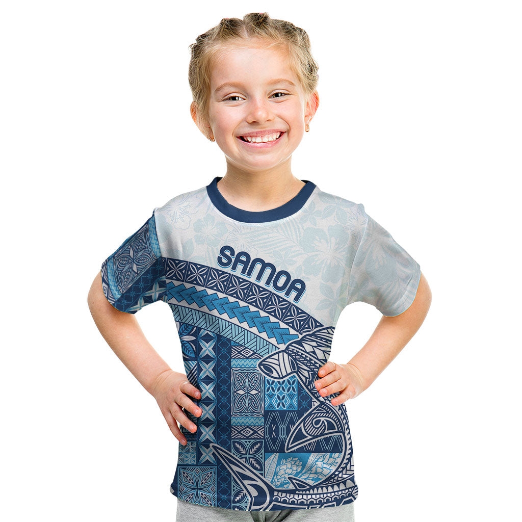 Samoa Mamanu Siapo Royal Blue Kid T Shirt Tatau Malie