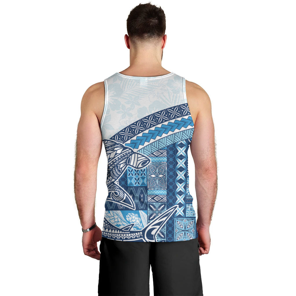 Samoa Mamanu Siapo Royal Blue Men Tank Top Tatau Malie
