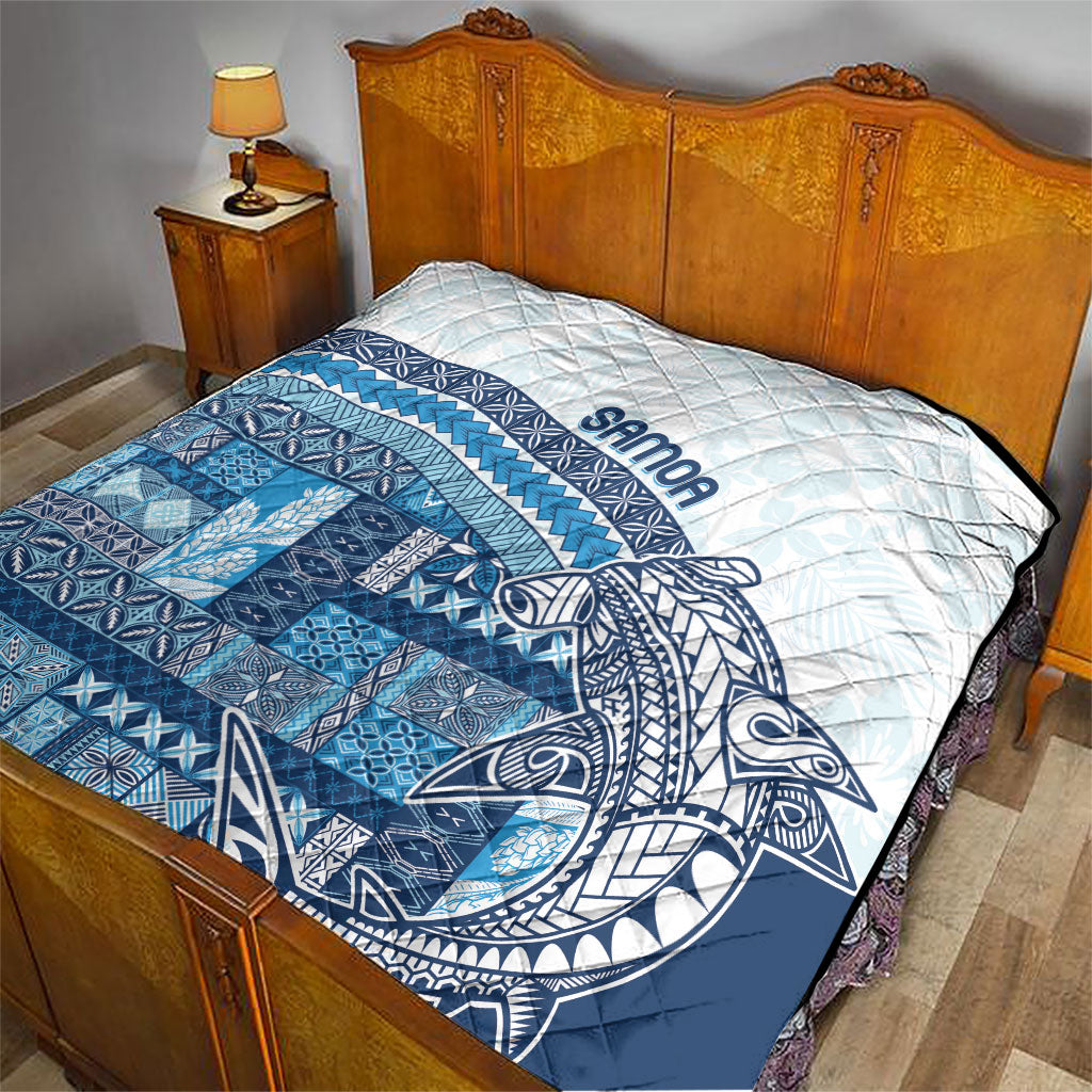 Samoa Mamanu Siapo Royal Blue Quilt Tatau Malie