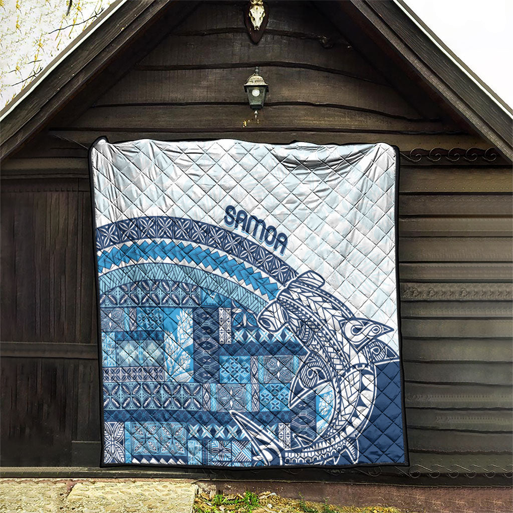 Samoa Mamanu Siapo Royal Blue Quilt Tatau Malie