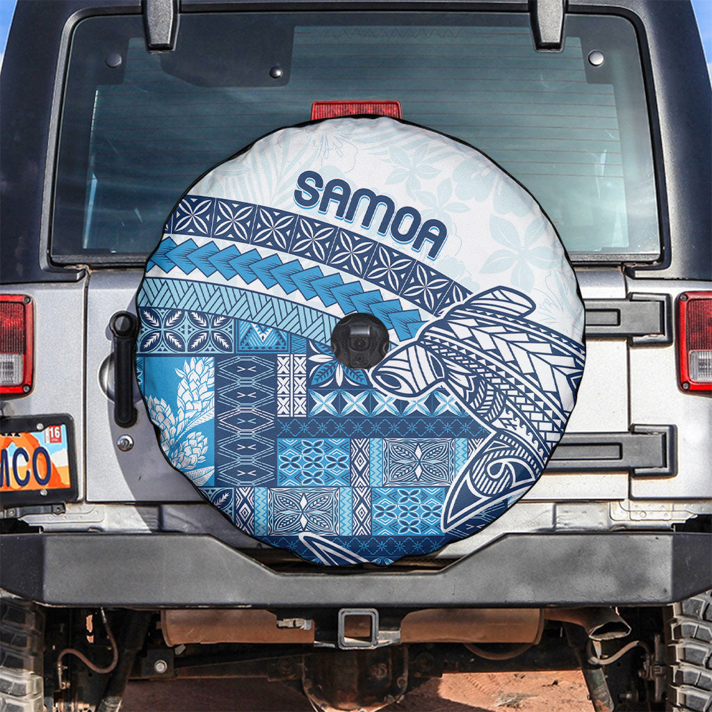Samoa Mamanu Siapo Royal Blue Spare Tire Cover Tatau Malie