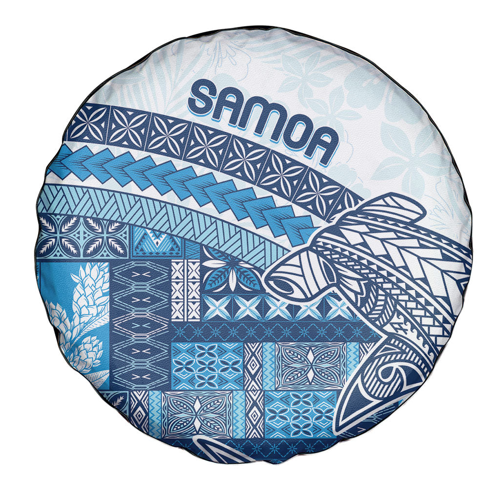 Samoa Mamanu Siapo Royal Blue Spare Tire Cover Tatau Malie
