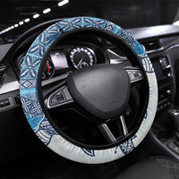 Samoa Mamanu Siapo Royal Blue Steering Wheel Cover Tatau Malie