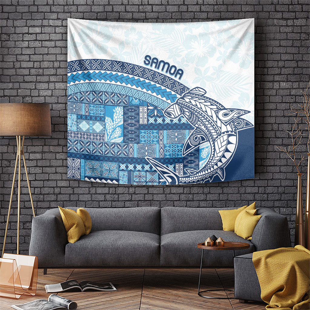 Samoa Mamanu Siapo Royal Blue Tapestry Tatau Malie