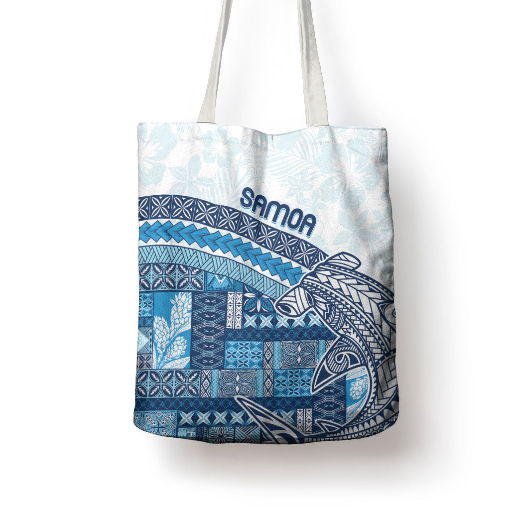 Samoa Mamanu Siapo Royal Blue Tote Bag Tatau Malie