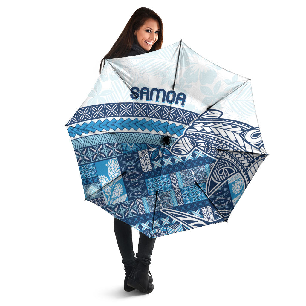 Samoa Mamanu Siapo Royal Blue Umbrella Tatau Malie
