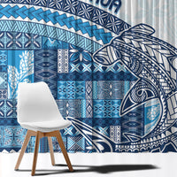 Samoa Mamanu Siapo Royal Blue Window Curtain Tatau Malie
