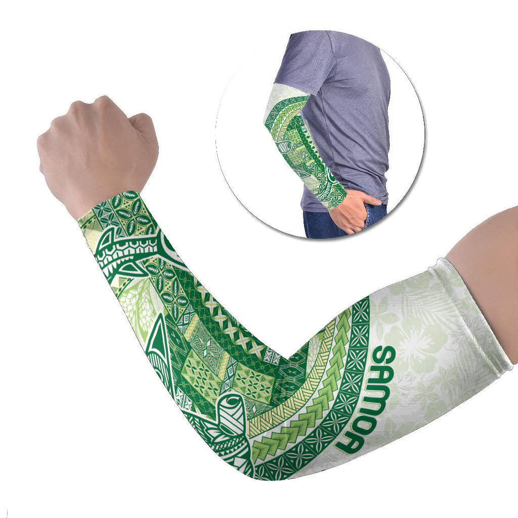 Samoa Mamanu Siapo Forest Green Arm Sleeves Tatau Malie