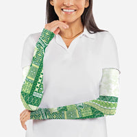 Samoa Mamanu Siapo Forest Green Arm Sleeves Tatau Malie