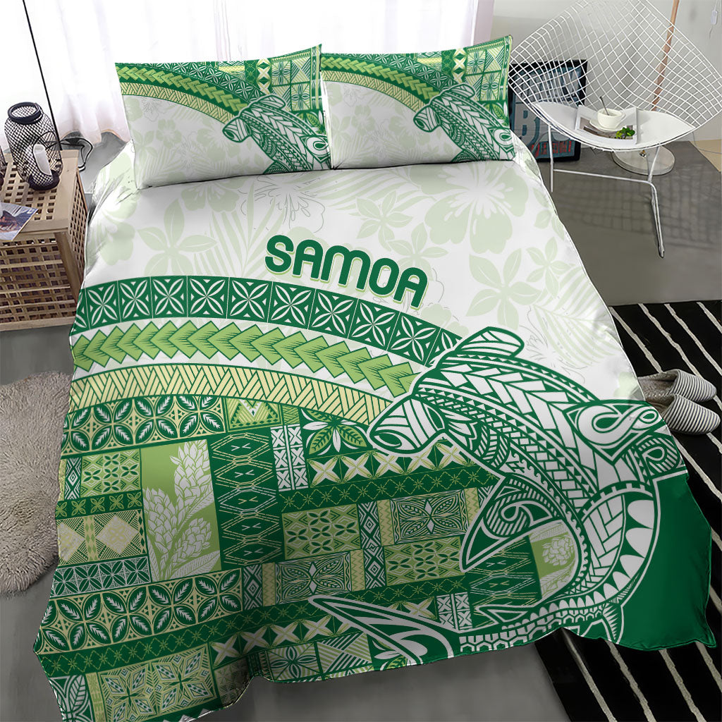 Samoa Mamanu Siapo Forest Green Bedding Set Tatau Malie