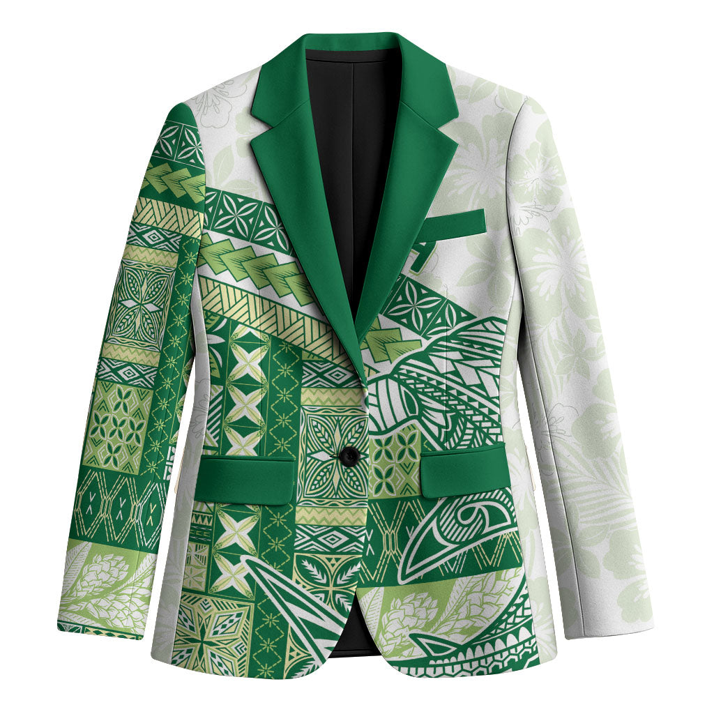 Samoa Mamanu Siapo Forest Green Blazer Tatau Malie