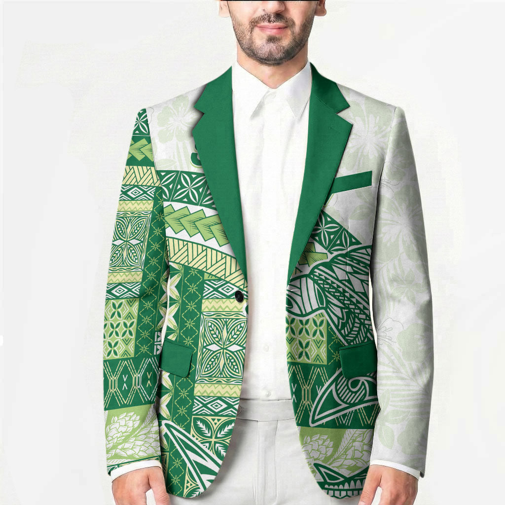 Samoa Mamanu Siapo Forest Green Blazer Tatau Malie