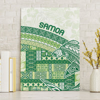 Samoa Mamanu Siapo Forest Green Canvas Wall Art Tatau Malie