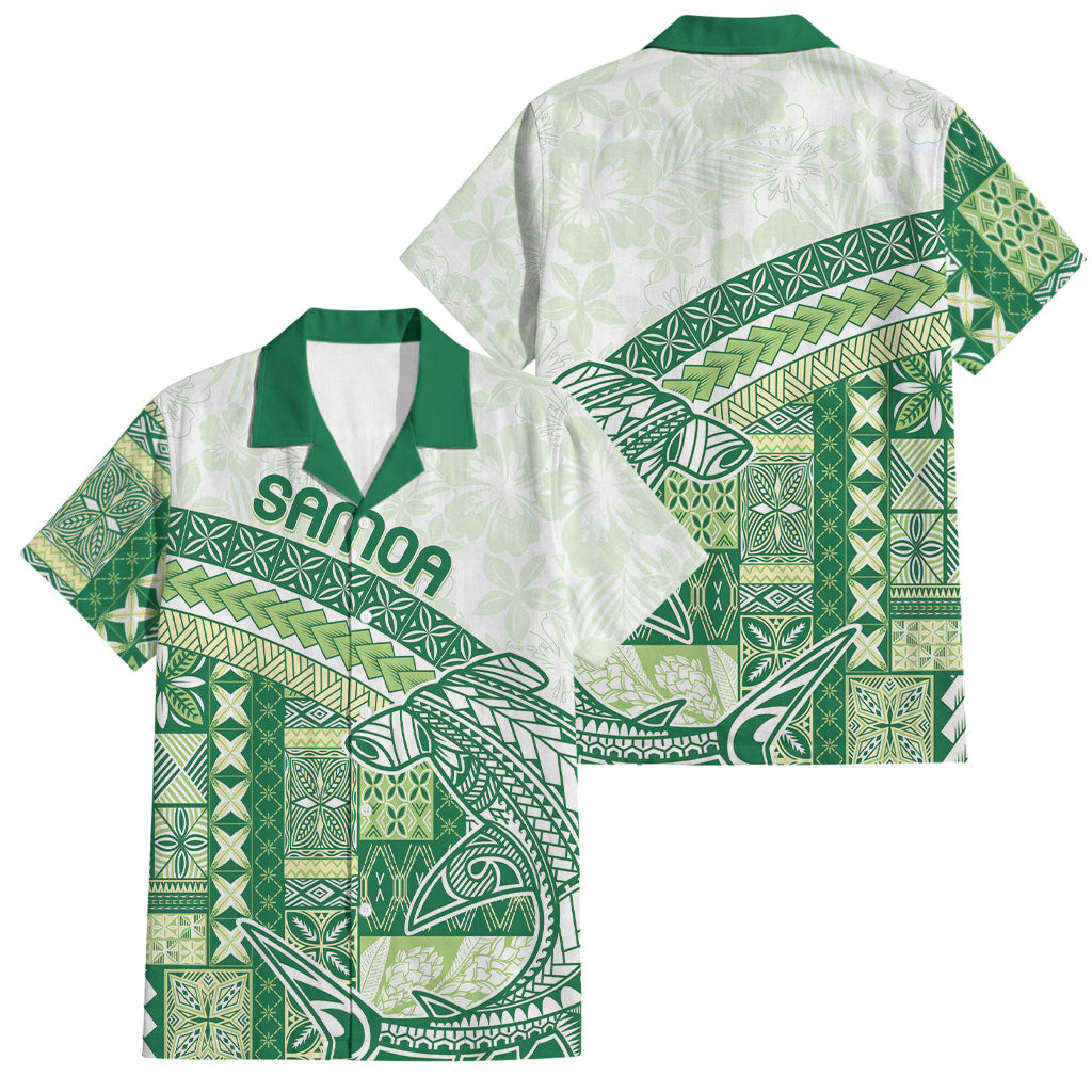 Samoa Mamanu Siapo Forest Green Family Matching Long Sleeve Bodycon Dress and Hawaiian Shirt Tatau Malie