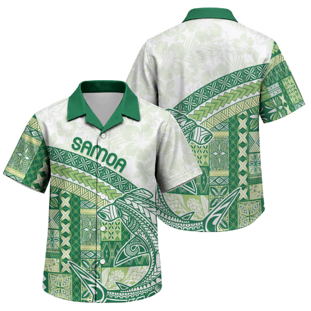 Samoa Mamanu Siapo Forest Green Family Matching Tank Maxi Dress and Hawaiian Shirt Tatau Malie