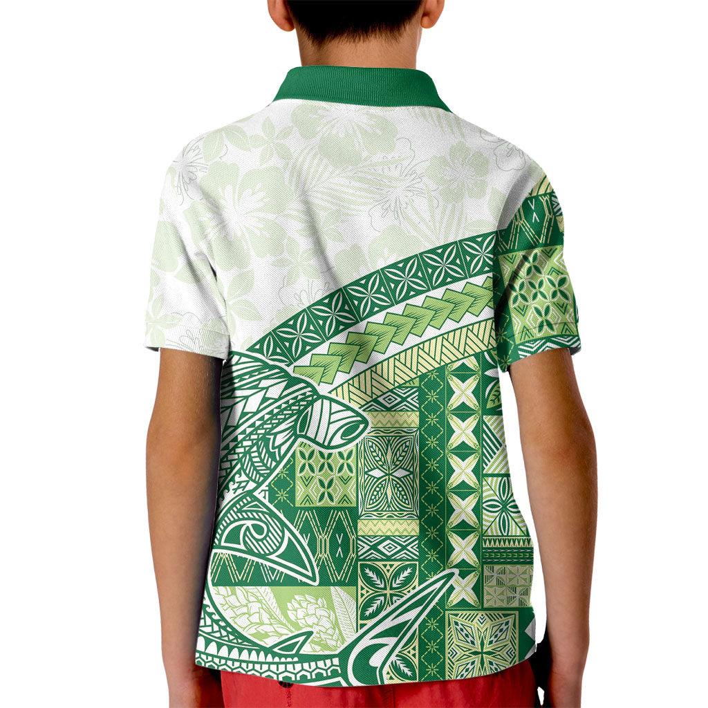 Samoa Mamanu Siapo Forest Green Kid Polo Shirt Tatau Malie