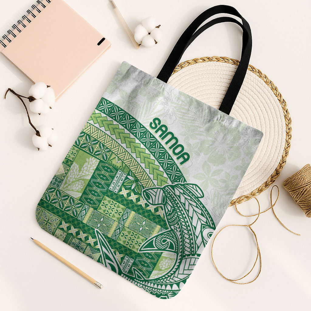 Samoa Mamanu Siapo Forest Green Tote Bag Tatau Malie