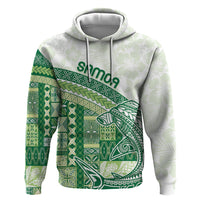 Samoa Mamanu Siapo Forest Green Zip Hoodie Tatau Malie