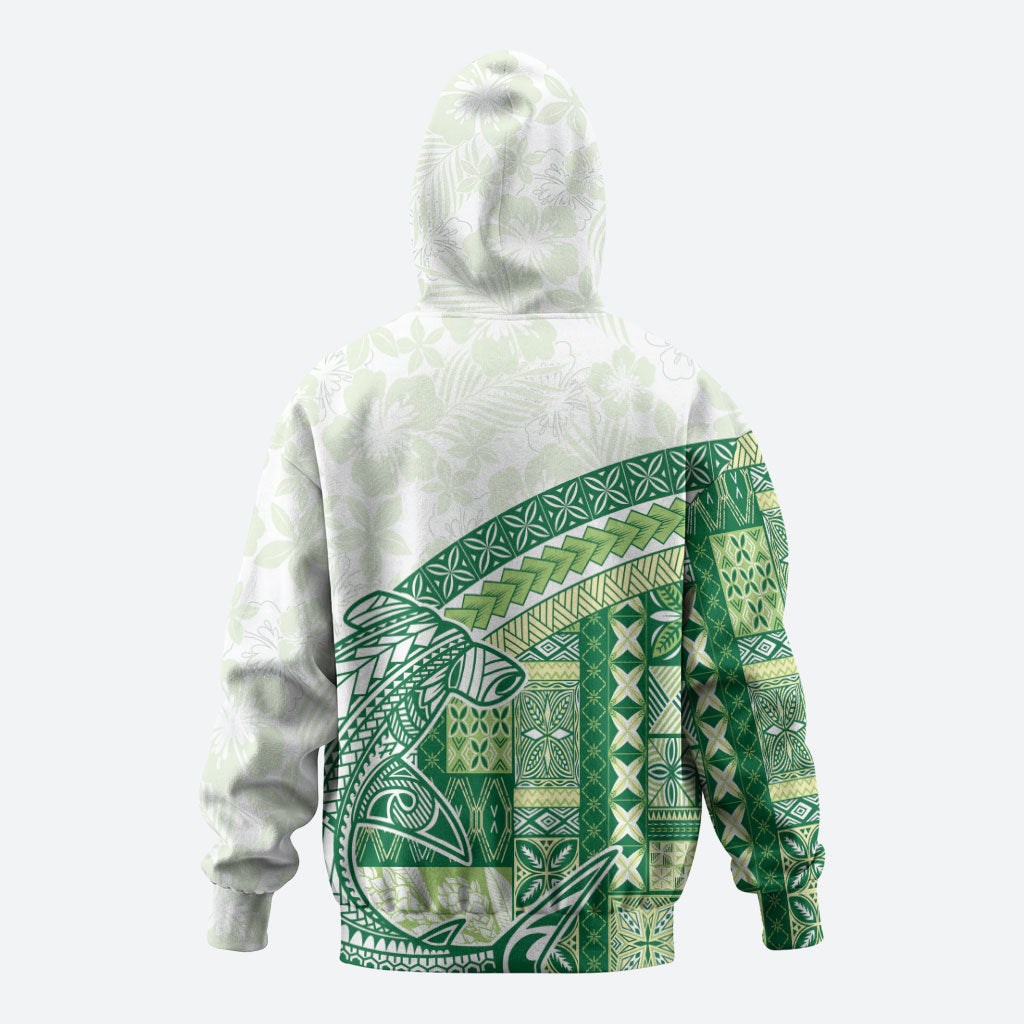 Samoa Mamanu Siapo Forest Green Zip Hoodie Tatau Malie