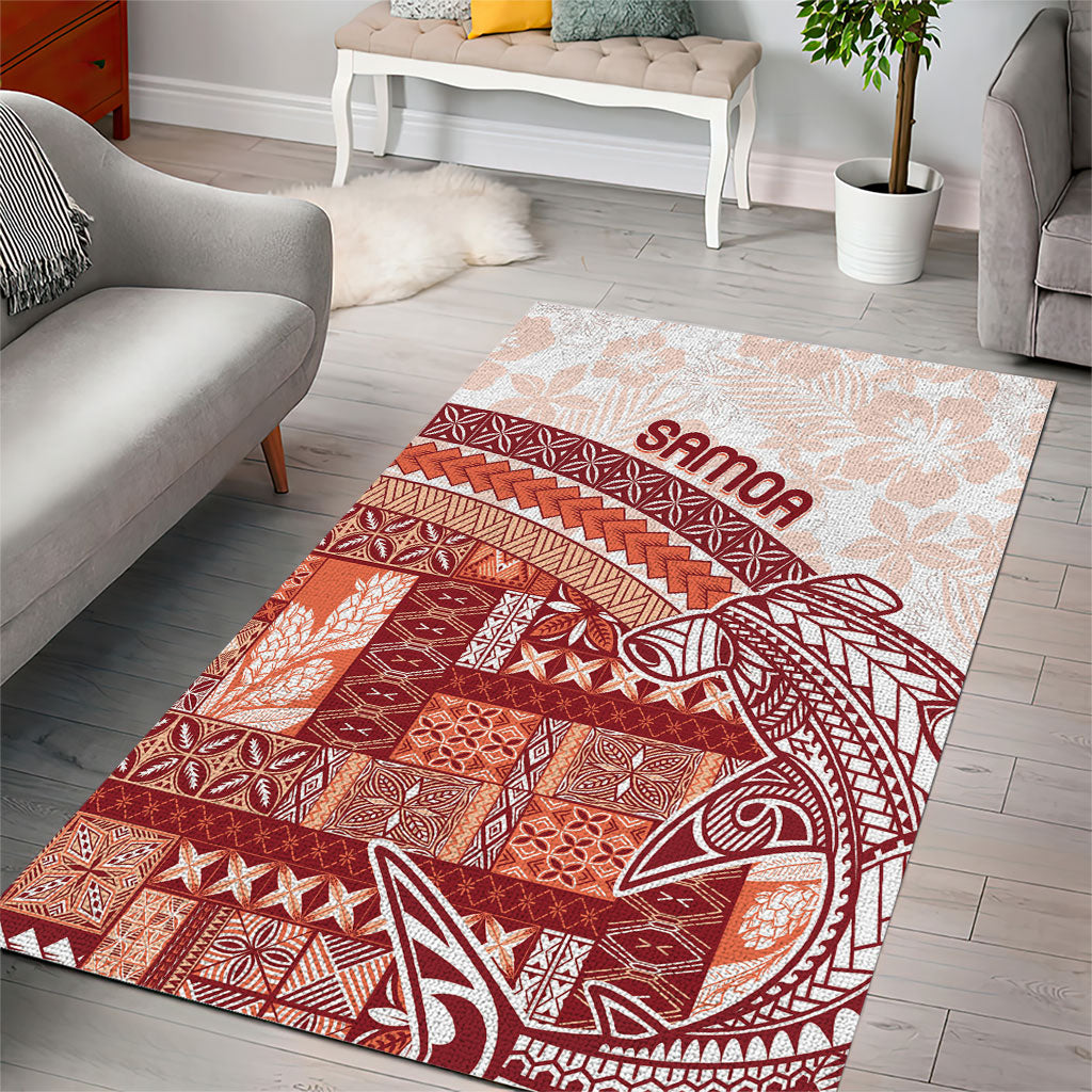 Samoa Mamanu Siapo Crimson Area Rug Tatau Malie